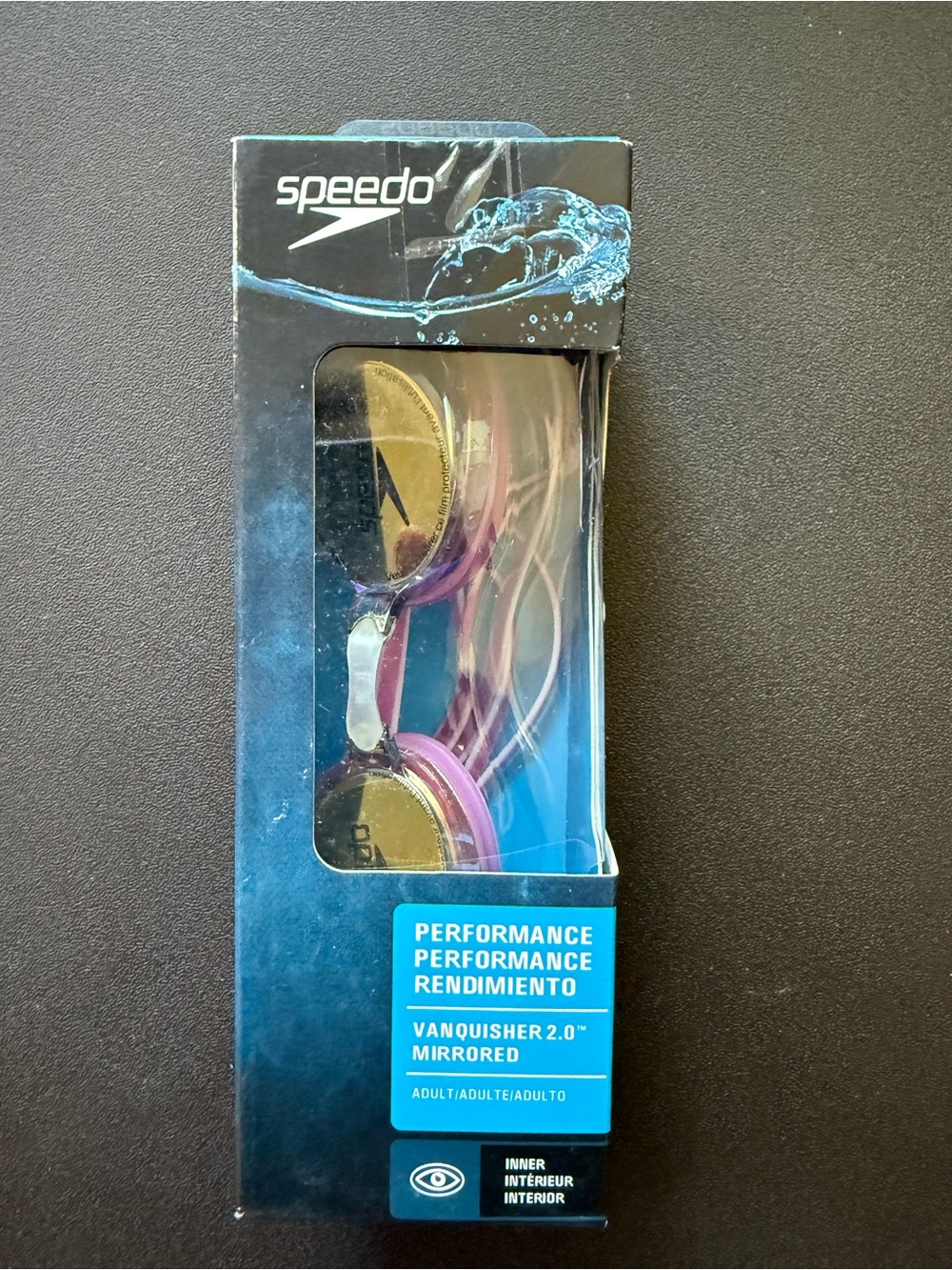 Speedo Blue, Black, Green and Yellow Goggle Fit Guide Card